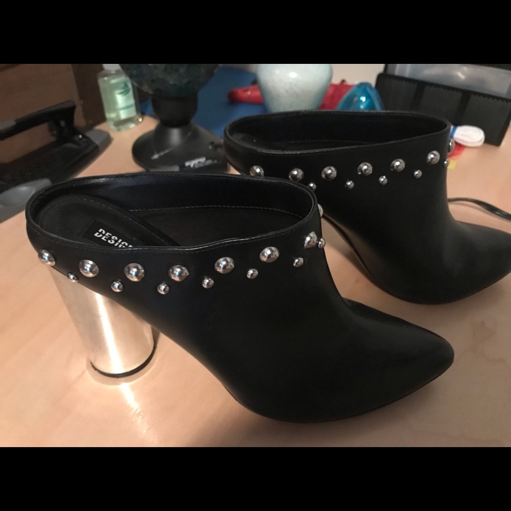Black studded booties